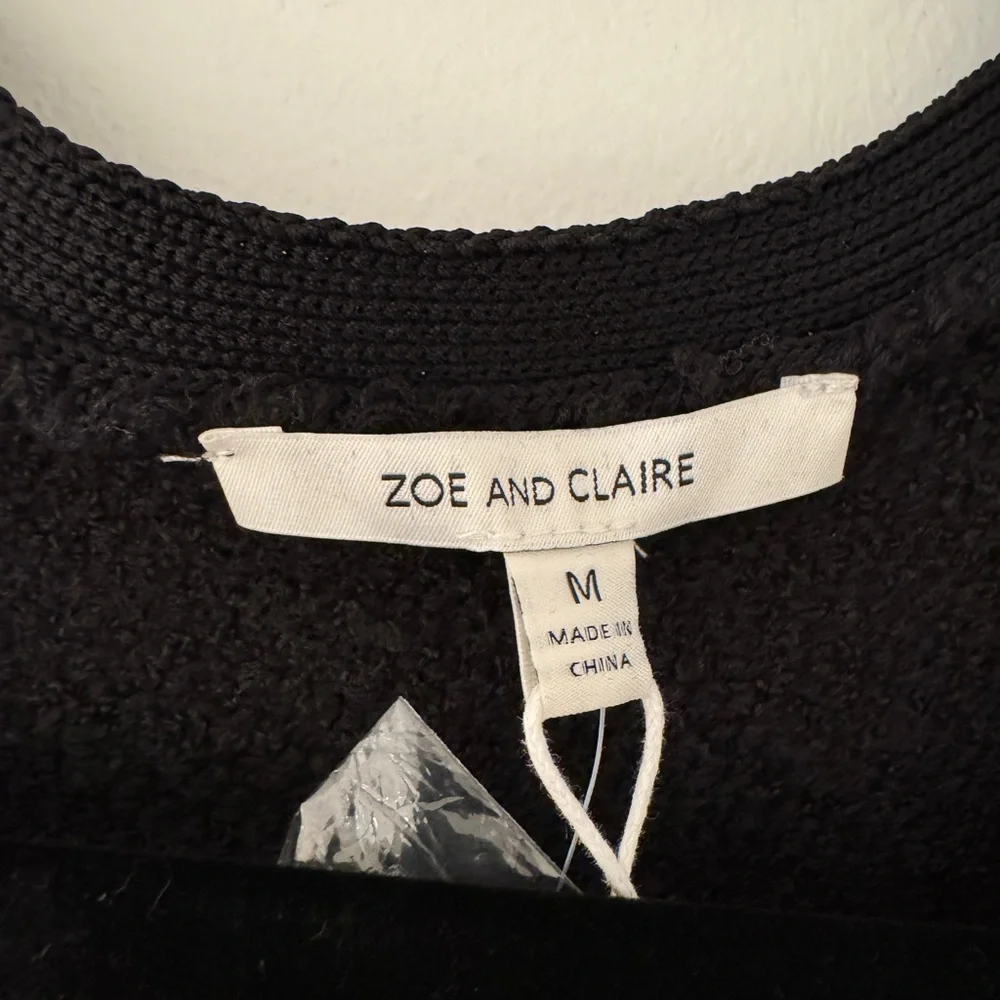 Zoe And Claire Black Midi Dress with Gold Button Accents - Size M - Picture 3 of 4